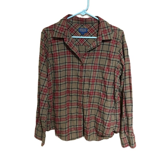 Pendleton Tops - Pendleton Red and Brown Plaid Shirt
